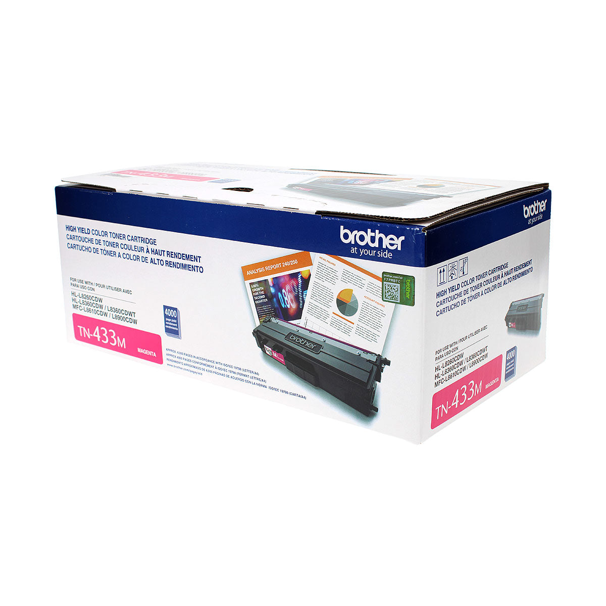 OEM Brother  (TN433M) Toner Cartridge, Magenta, 4K High Yield