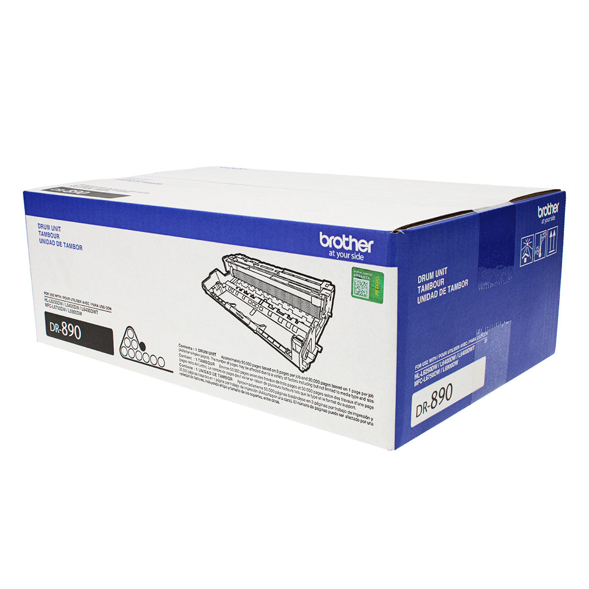 OEM Brother  (DR890) Drum Unit, Black, 50K Yield