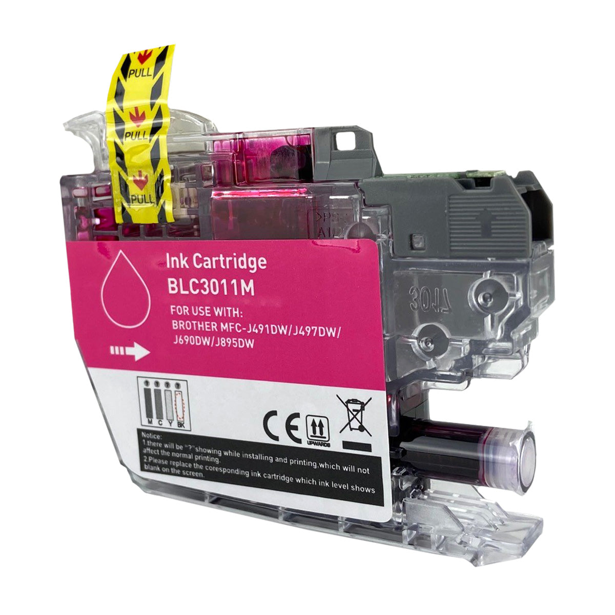 Compatible Brother LC3011 (LC3011M) InkJet Cartridge, Magenta, 200 Yield