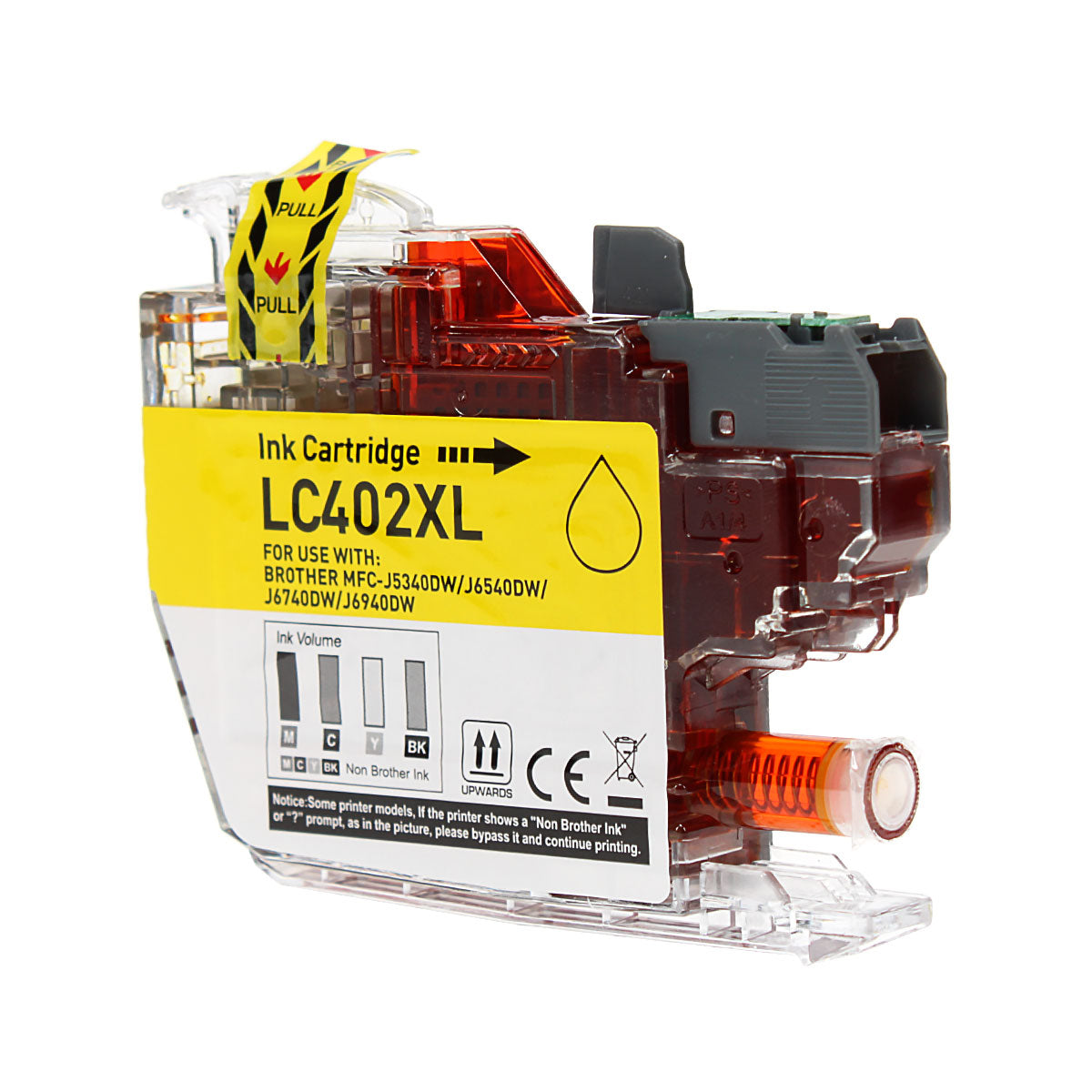 Compatible Brother LC402XLY Inkjet Cartridge, Yellow, 1500 High Yield