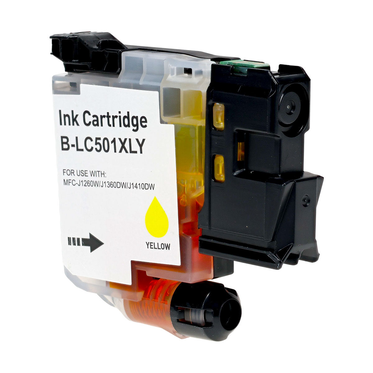 Compatible Brother LC501XLY Inkjet Cartridge, Yellow, 500 High Yield