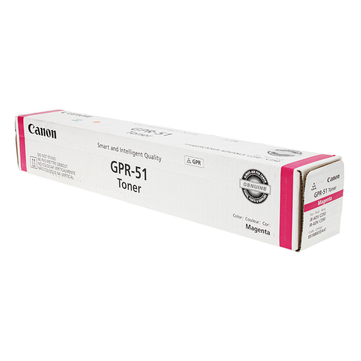 OEM Canon GPR-51 (8518B003) Toner Cartridge, Magenta, 21.5K Yield