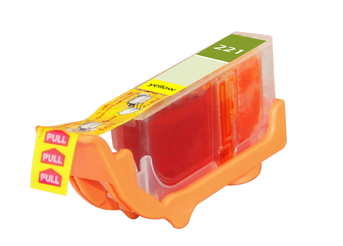 Compatible Canon CLI-221 (CLI-221Y) InkJet Cartridge, Yellow, 420 Yield