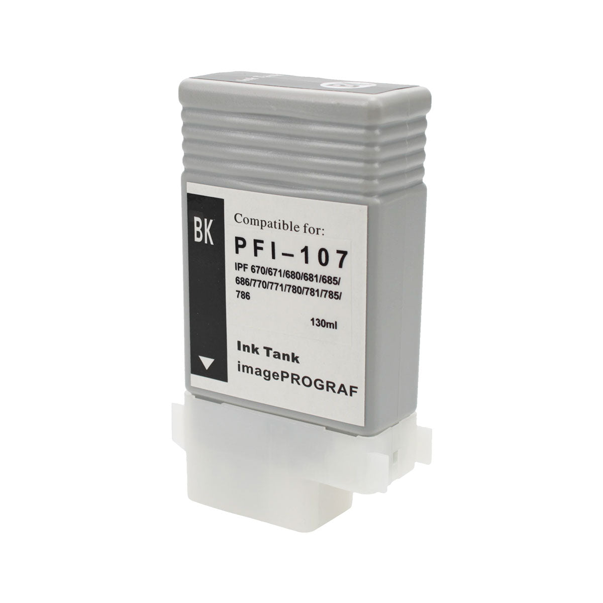Compatible Canon PFI-107 (PFI-107BK) InkJet Cartridge, Black, 130ml