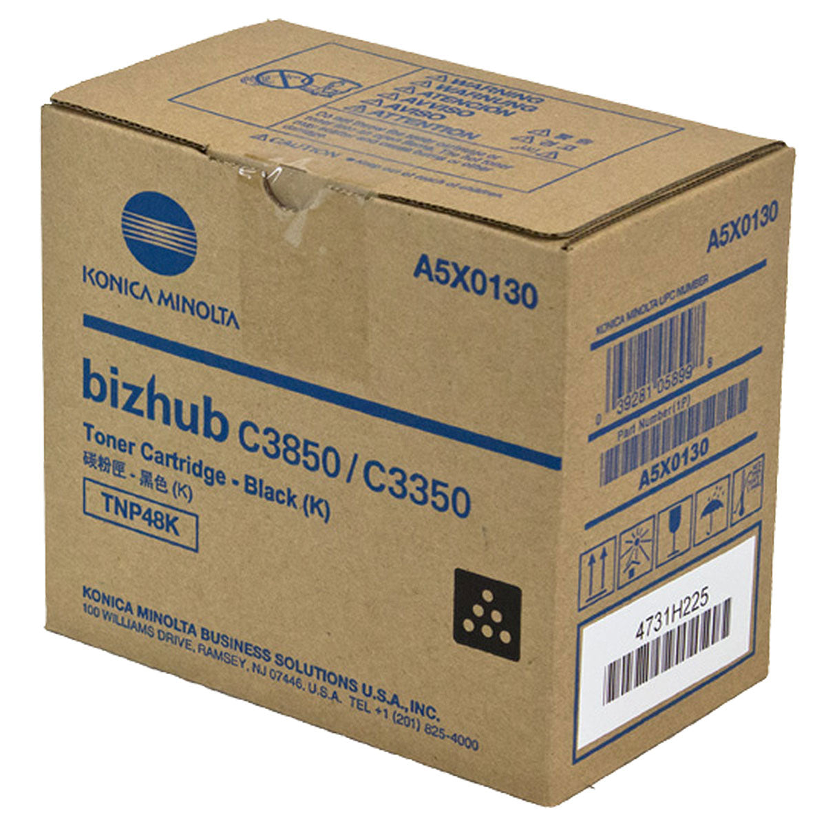 OEM Konica Minolta TNP48K (A5X0130) Toner Cartridge, Black, 10K Yield