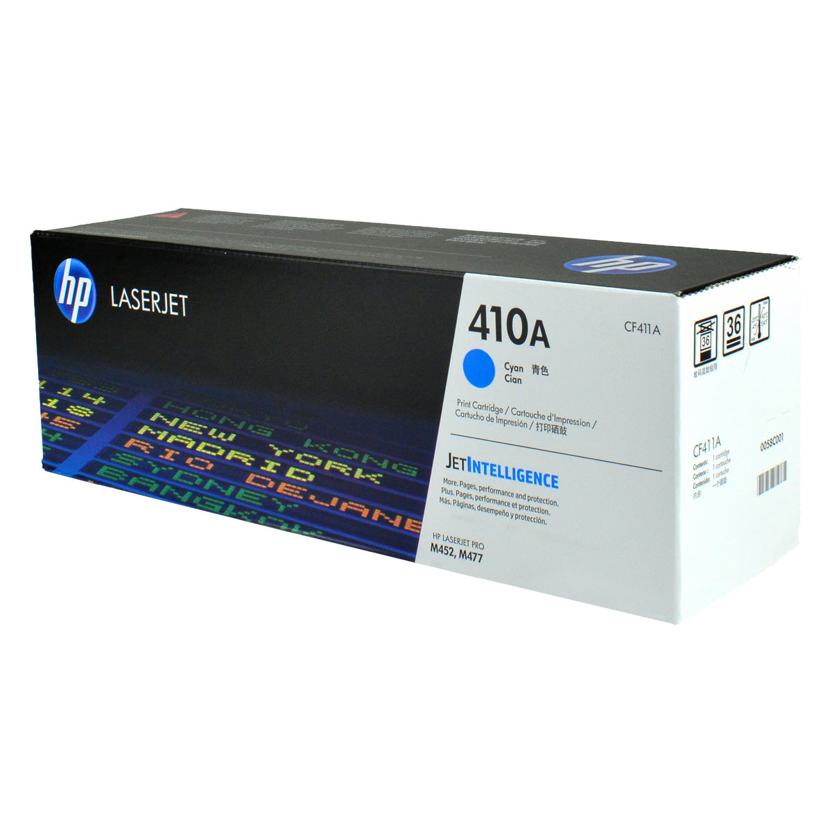 OEM HP 410A (CF411A) Toner Cartridge, Cyan, 2.3K Yield
