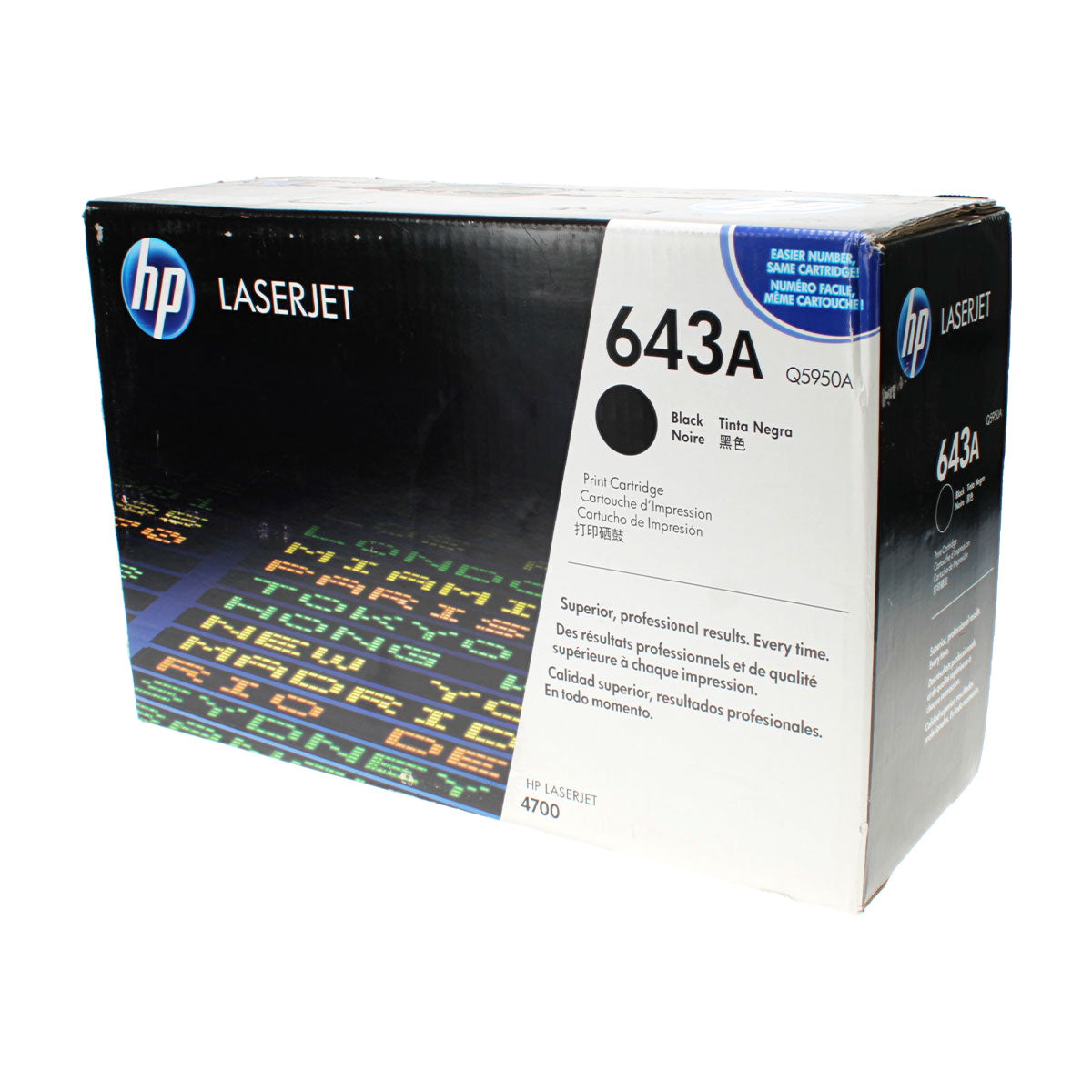 OEM HP 643A (Q5950A) Toner Cartridge, Black, 11K Yield