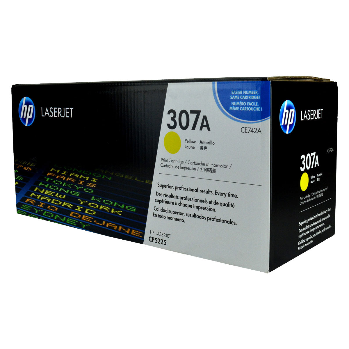 OEM HP 307A (CE742A) Toner Cartridge, Yellow, 7.3K Yield