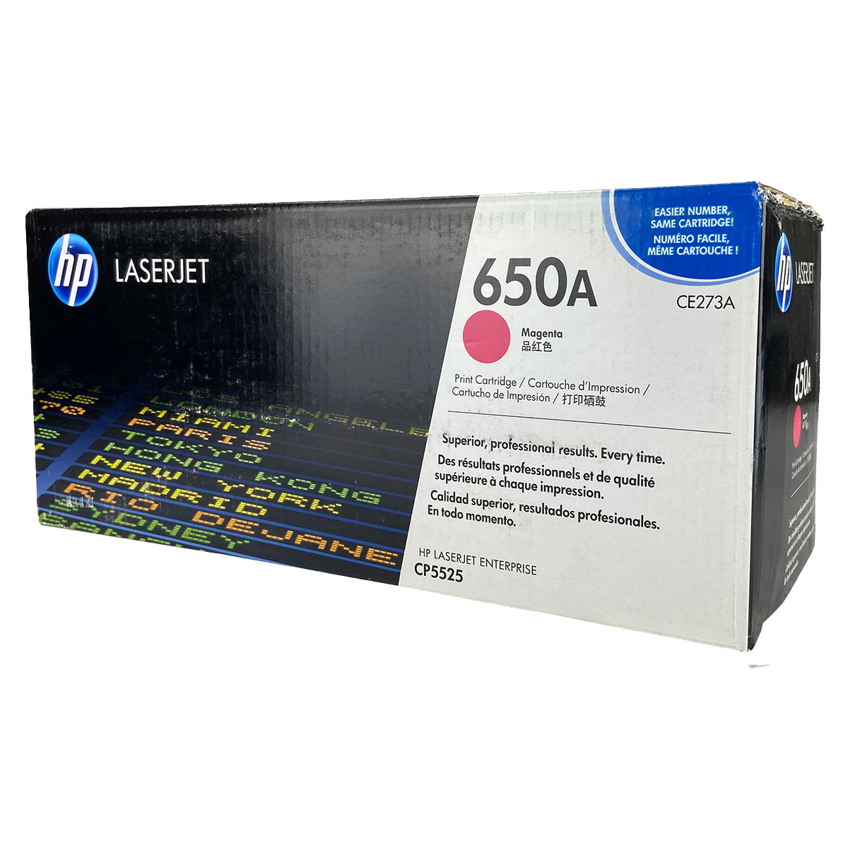 OEM HP 650A (CE273A) Toner Cartridge, Magenta, 15K Yield