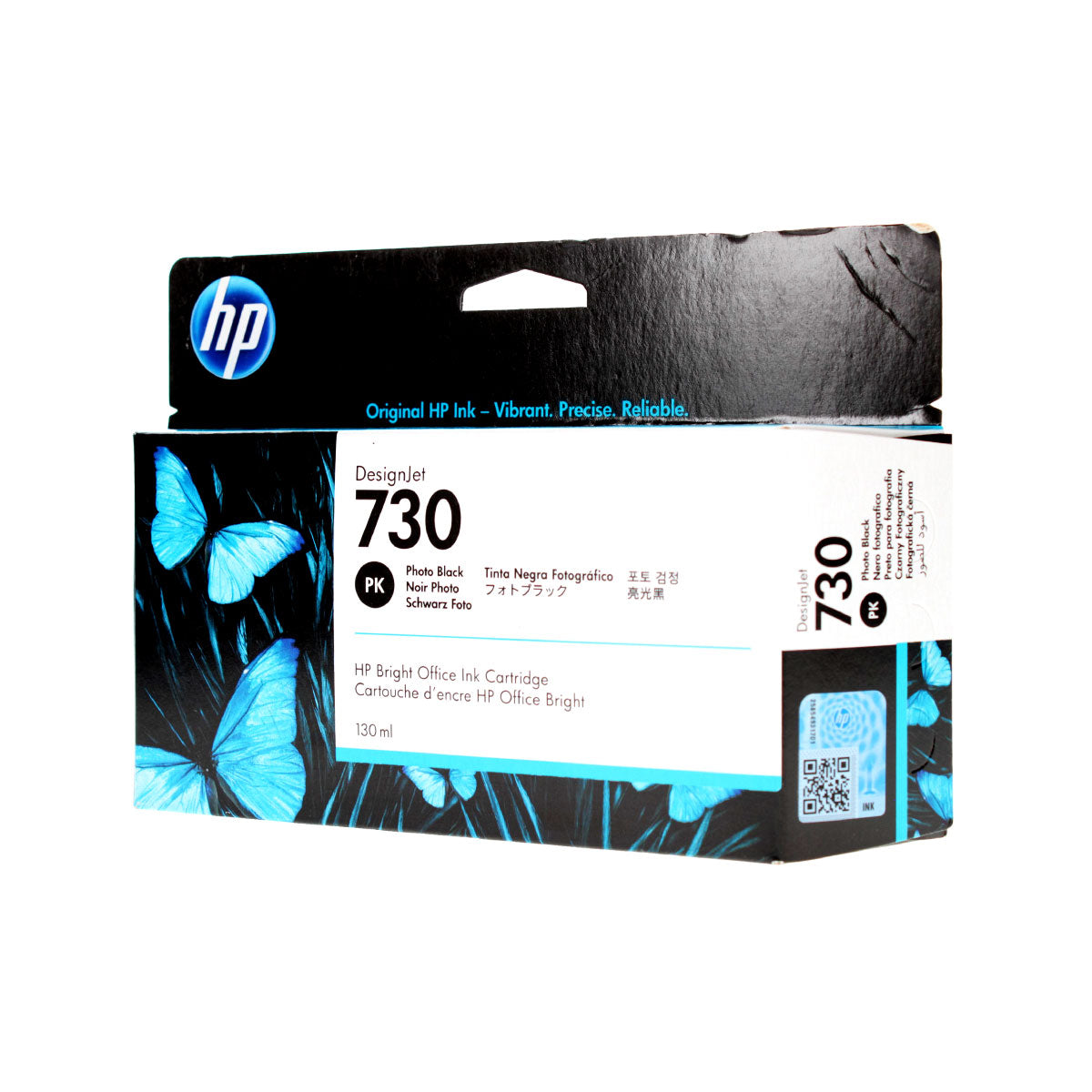 OEM HP 730 (P2V67A) Inkjet, Black, 130 Yield