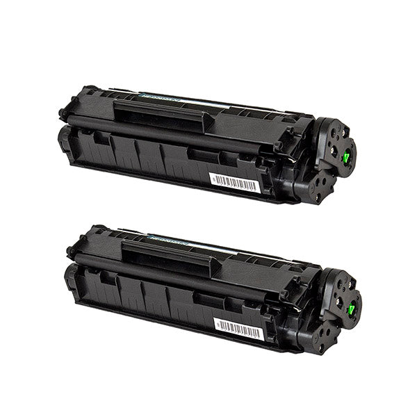 Compatible HP 12A (Q2612A) Toner Cartridge, Black, 2K Yield, 2 Cartridge Value Pack