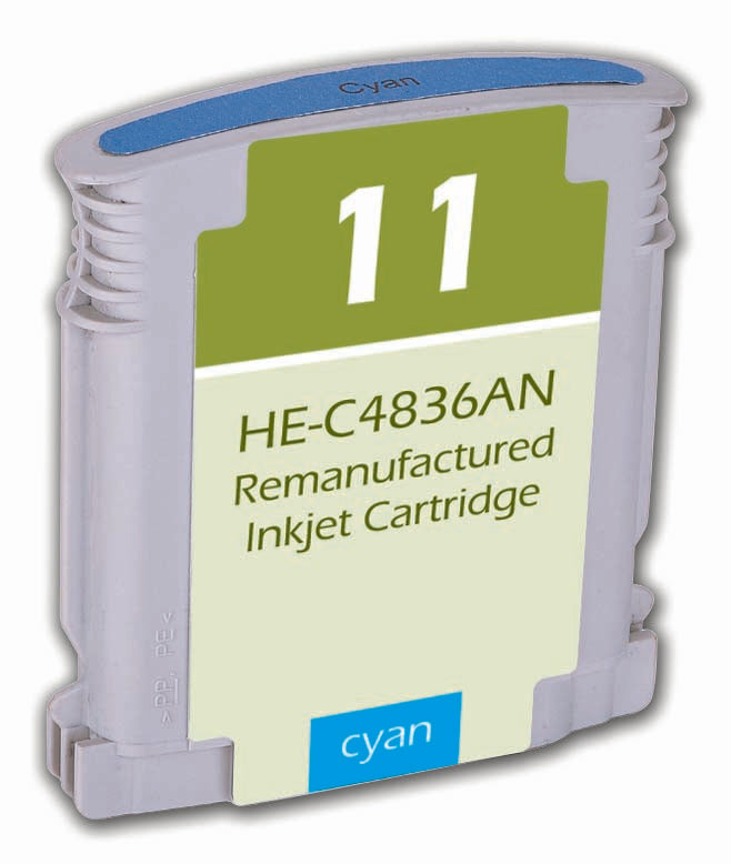 Remanufactured HP 11 (C4836AN) InkJet Cartridge, Cyan, 28ML