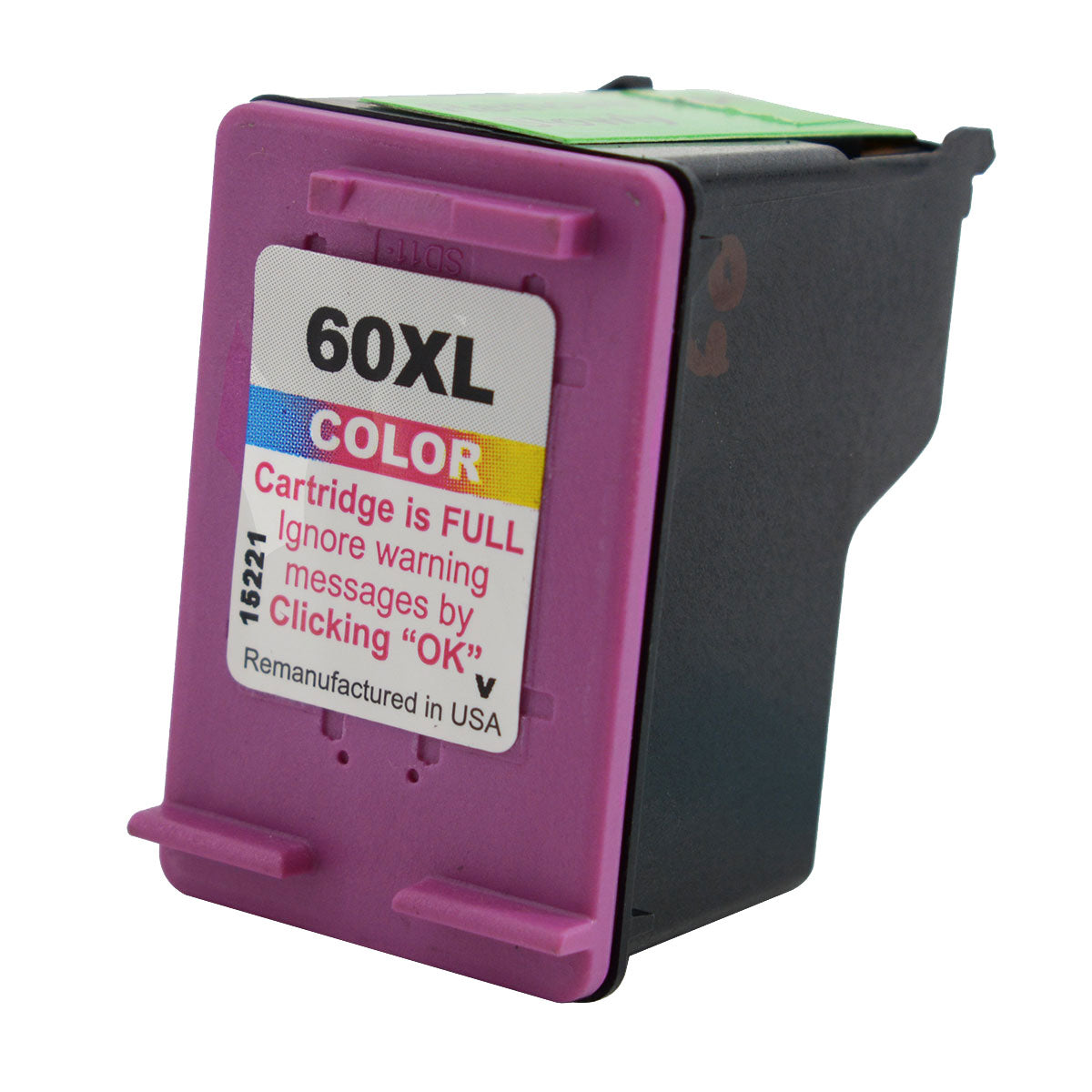 Remanufactured HP 60XL (CC644WN) InkJet Cartridge, Tri-Color, 450 High Yield