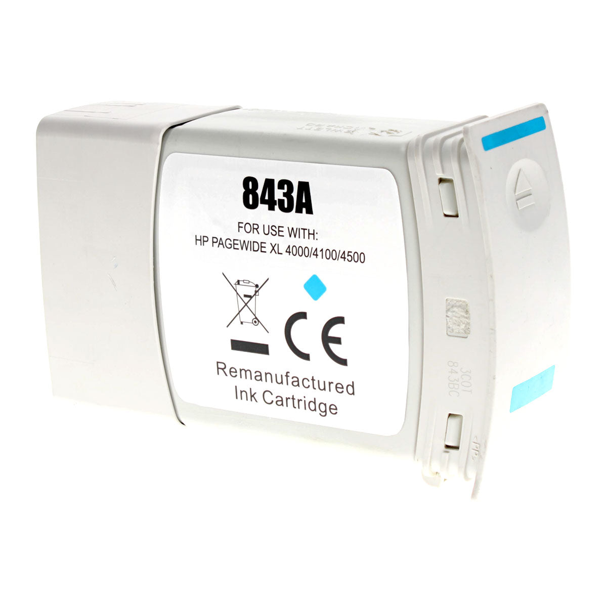 Remanufactured HP C1Q58A (843A) Inkjet Cartridge, Cyan, 400 ML