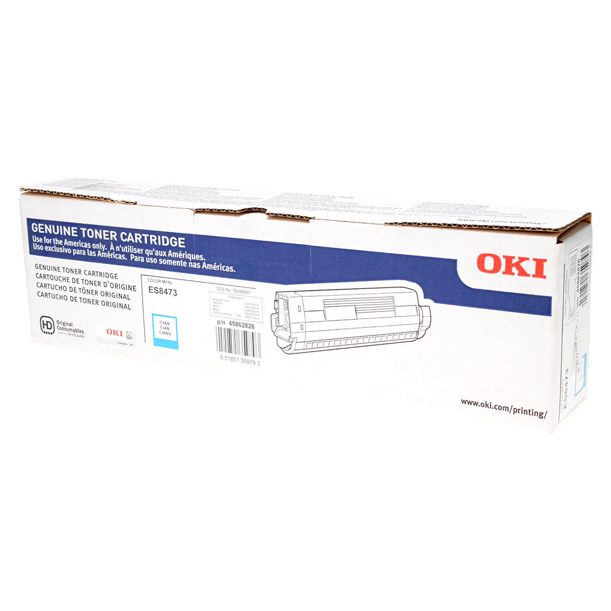 OEM Okidata  (45862826) Toner Cartridge, Cyan, 8.8K Yield