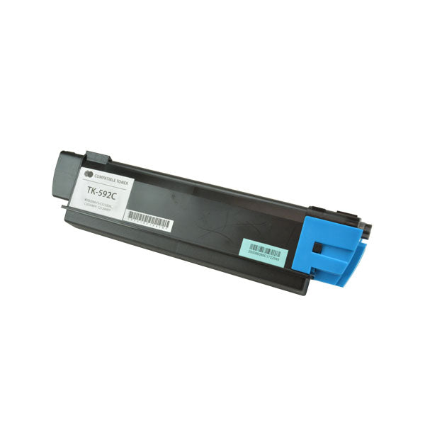 Compatible Kyocera Mita TK-592C (1T02KVCUS0) Toner Cartridge, Cyan, 5K Yield