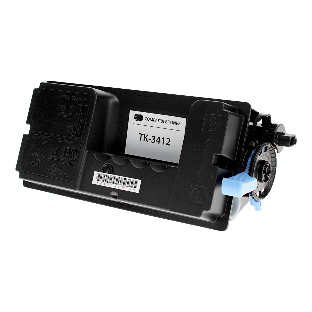 Compatible Kyocera Mita TK-3412 (1T0C0X0US0) Toner Cartridge, Black, 15.5K Yield, (With Chip)
