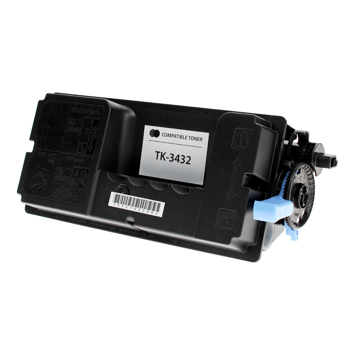 Compatible Kyocera Mita TK-3432 (1T0C0W0US0) Toner Cartridge, Black, 21K Yield, (With Chip)