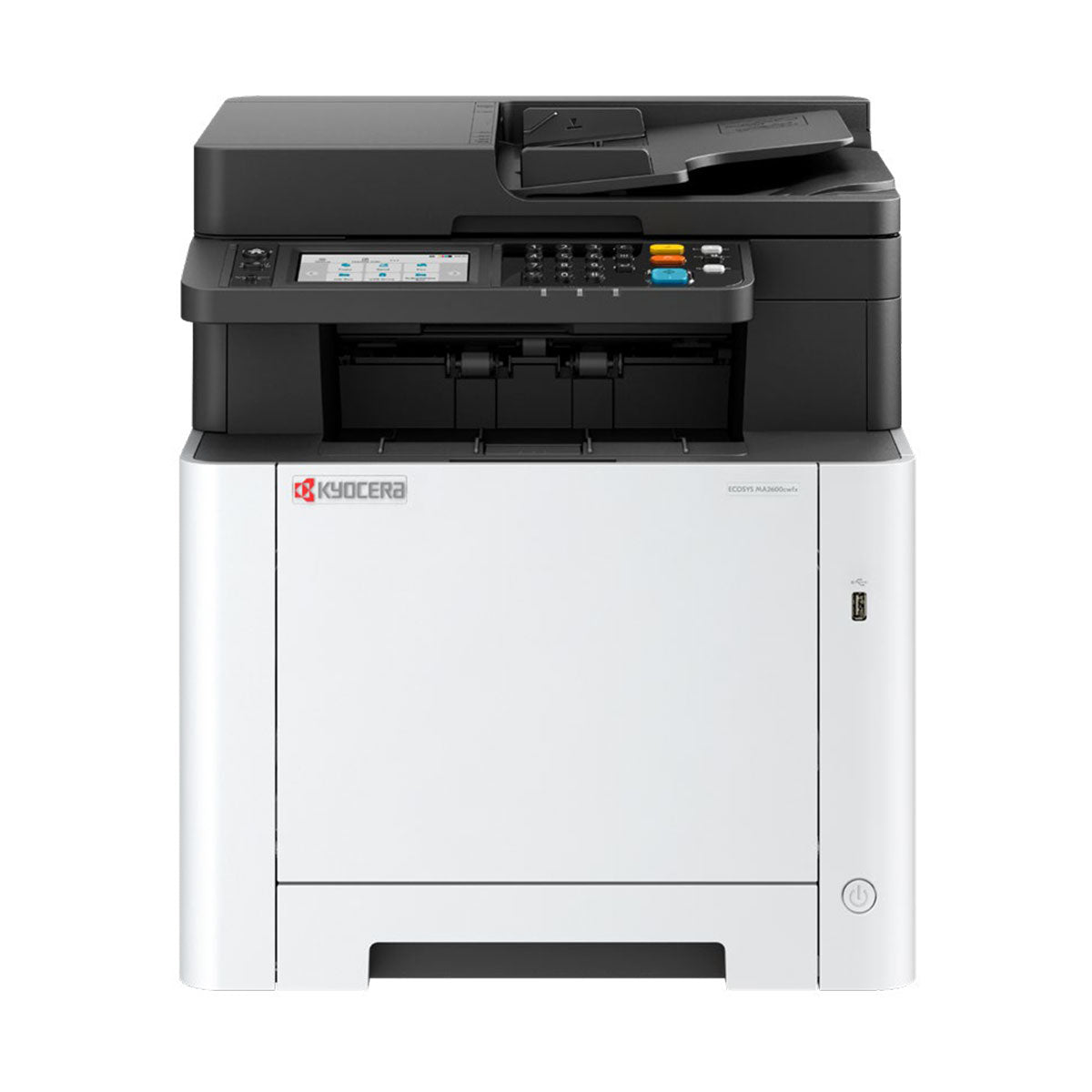 OEM Kyocera Mita ECOSYS MA2600CWFX (110C0D2US0) MFP, 27 ppm Color, Print, Copy, Scan, Fax, Starter Toner, K=1.5K Yield, CMY=1.5K Yield
