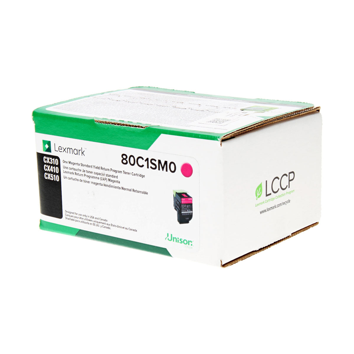 OEM Lexmark  (80C1SM0) Toner Cartridge, Magenta, 2K Yield, Return Program