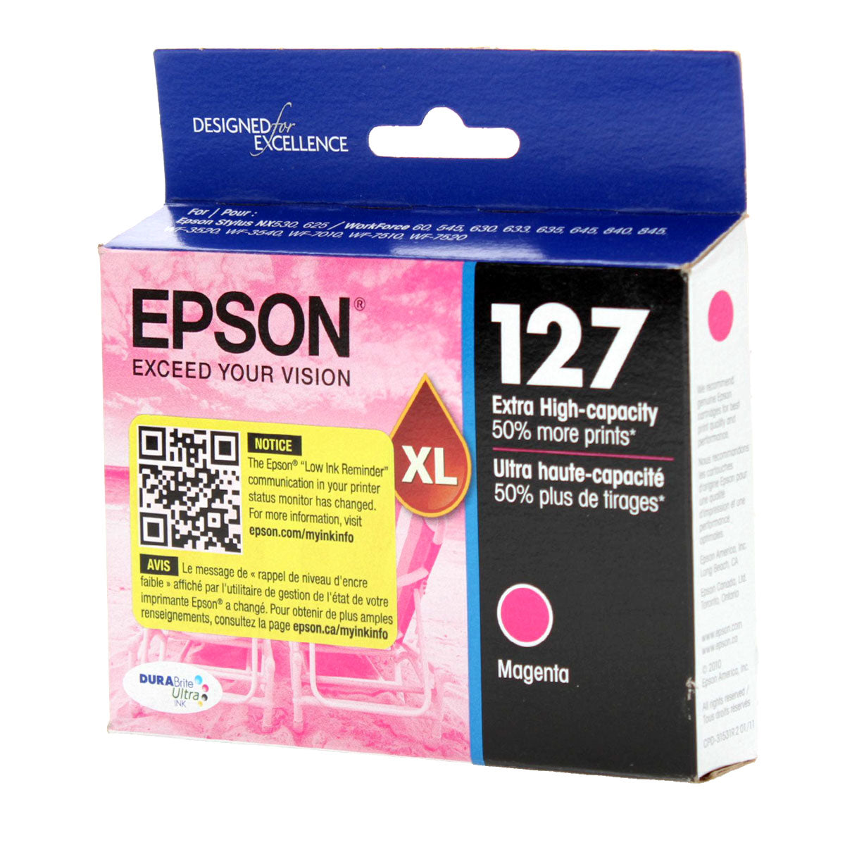 OEM Epson 127 (T127320) Inkjet, Magenta, 755 High Yield