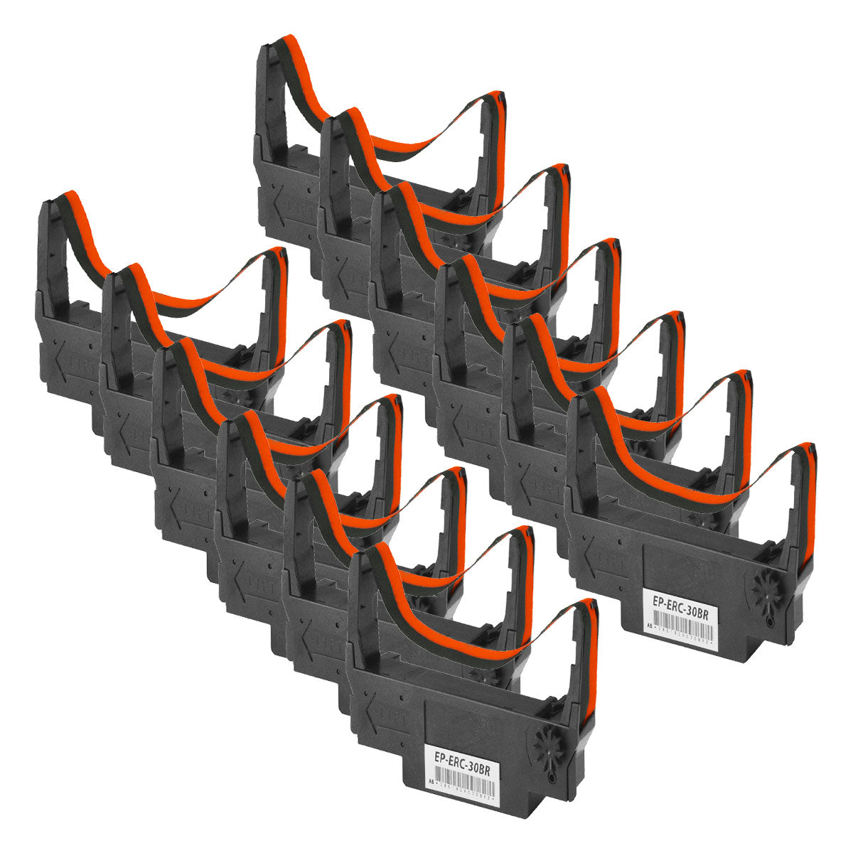 Compatible Epson ERC-30BR POS Ribbon, Black/Red, 12 Cartridge Value Pack