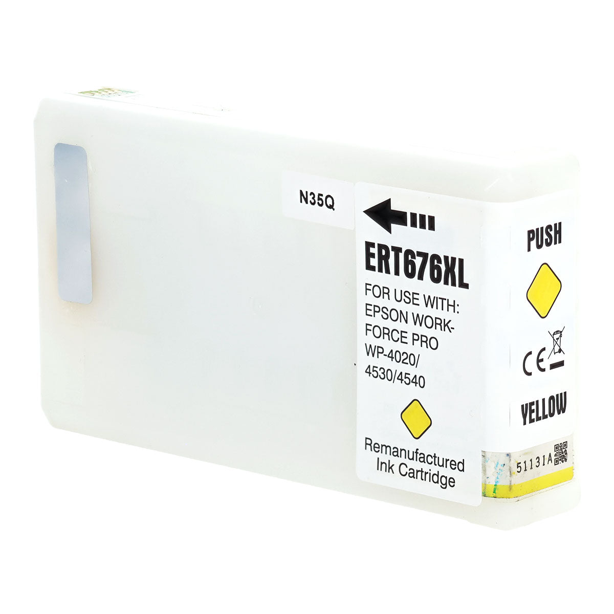 Remanufactured Epson 676XL (T676XL420) InkJet Cartridge, Yellow, 1200 High Yield
