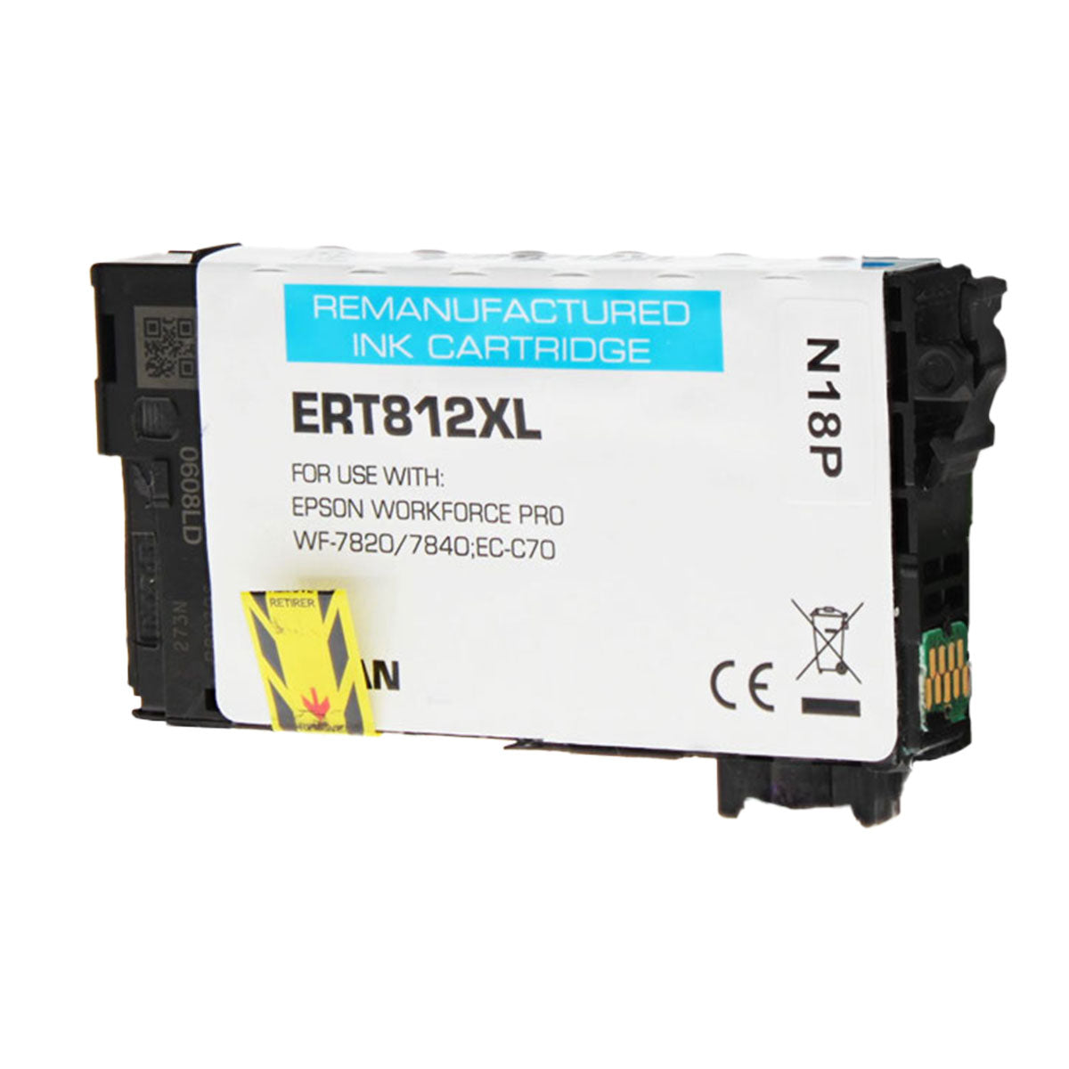 Remanufactured Epson 812XL (T812XL220) InkJet Cartridge, Cyan, 1.1K Ultra High Yield