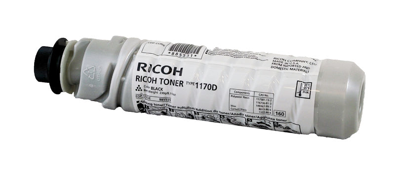 OEM Ricoh Type 1170D, Type 1270D (841718) Toner Cartridge, Black, 7K Yield
