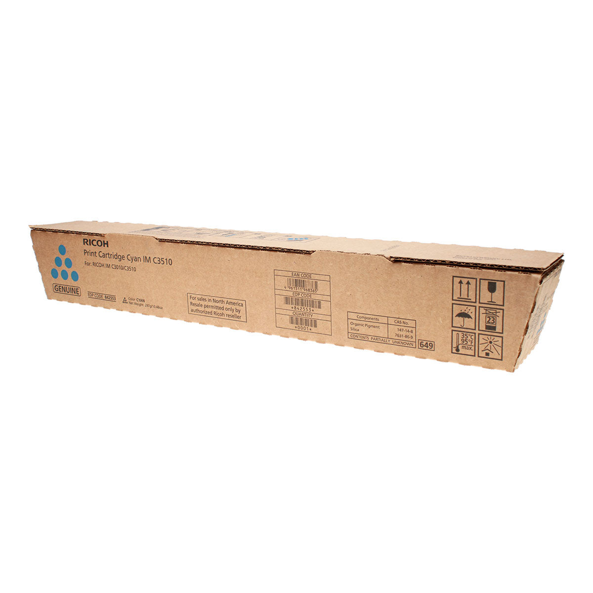 OEM Ricoh  (842553) Toner Cartridge, Cyan, 19K Yield