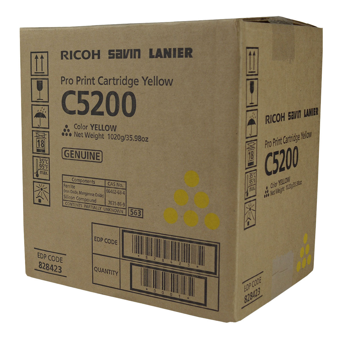 OEM Ricoh  (828423) Toner Cartridge, Yellow, 24K Yield