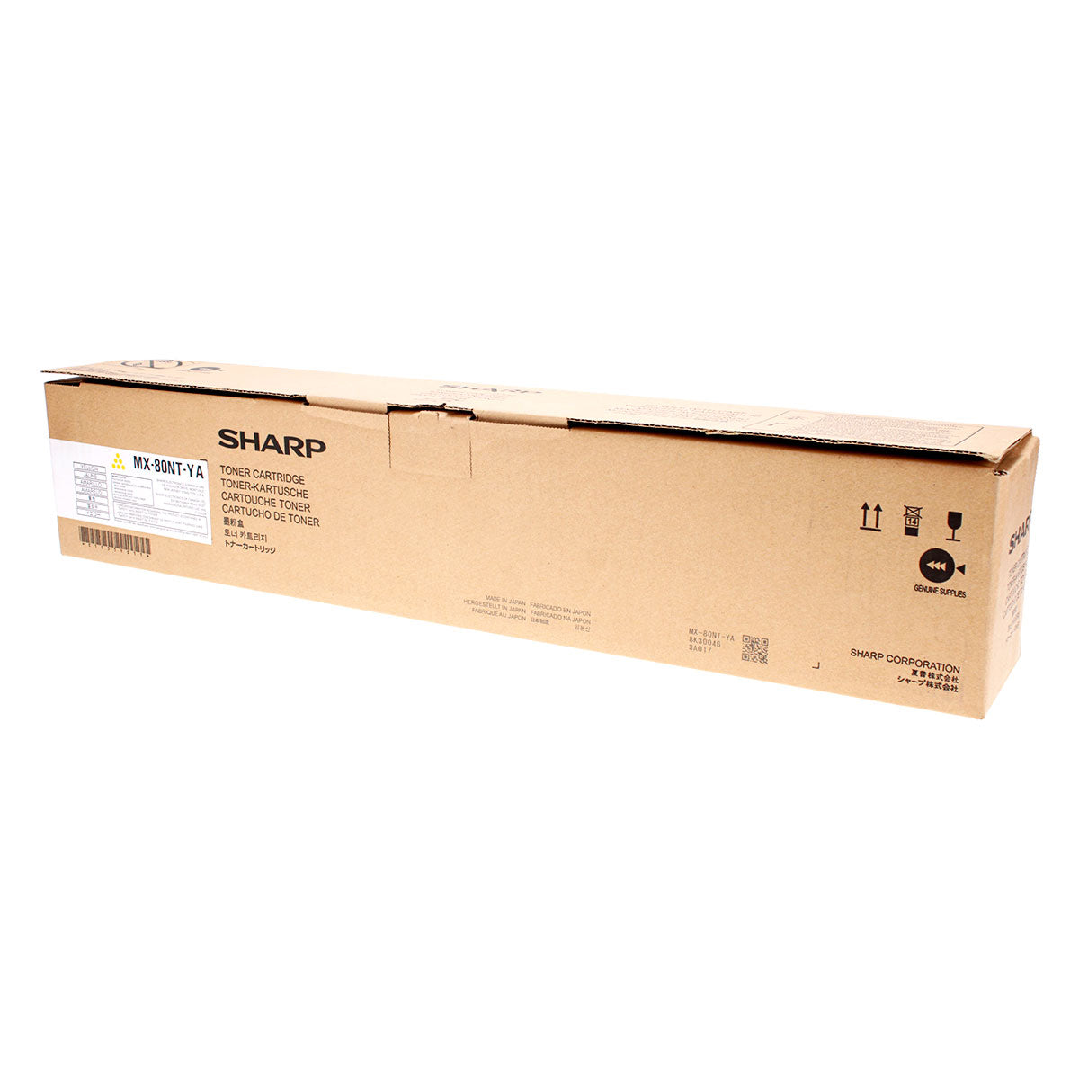 OEM Sharp  (MX-80NTYA) Toner Cartridge, Yellow, 50K Yield