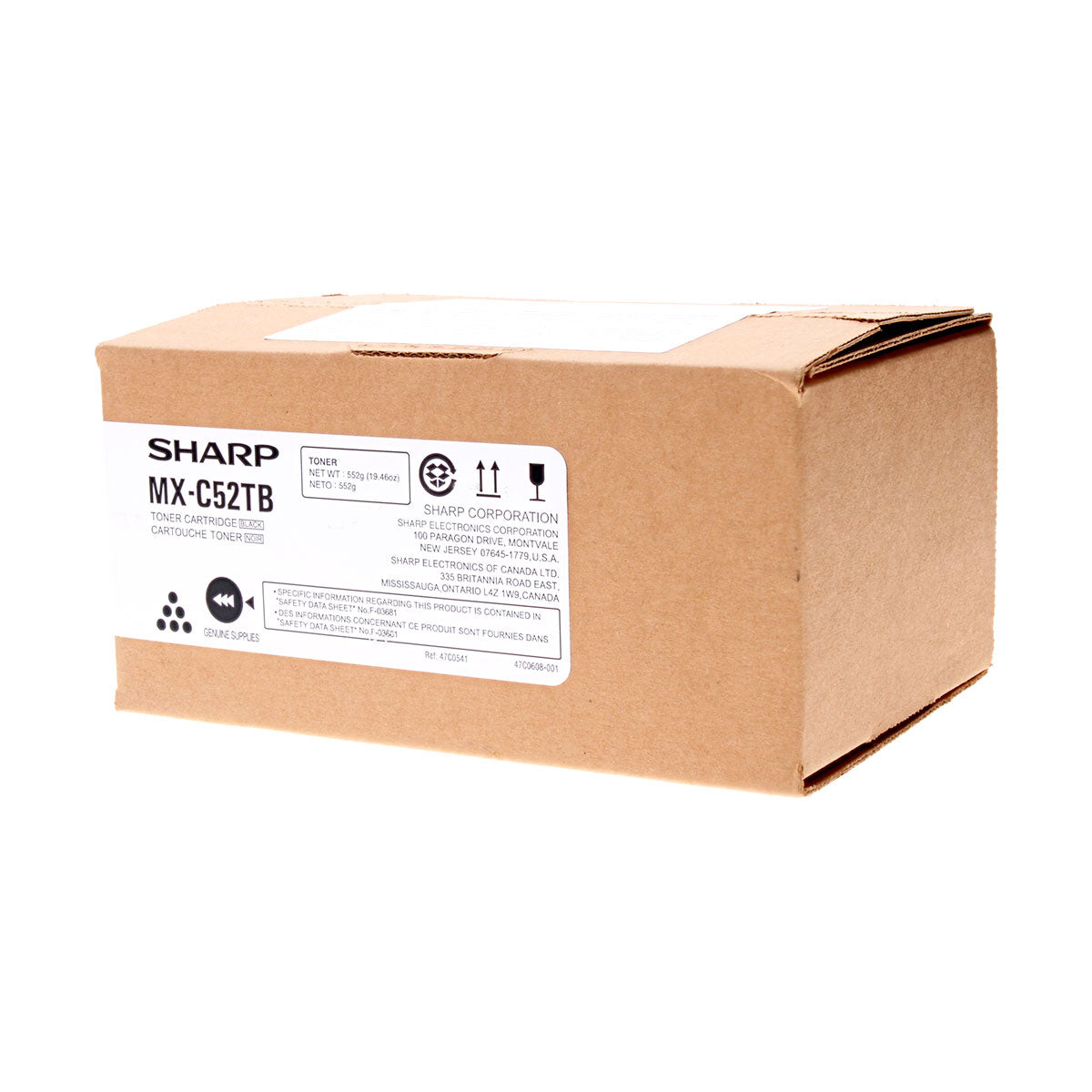 OEM Sharp  . (MX-C52TB) Toner Cartridge, Black, 25K Yield