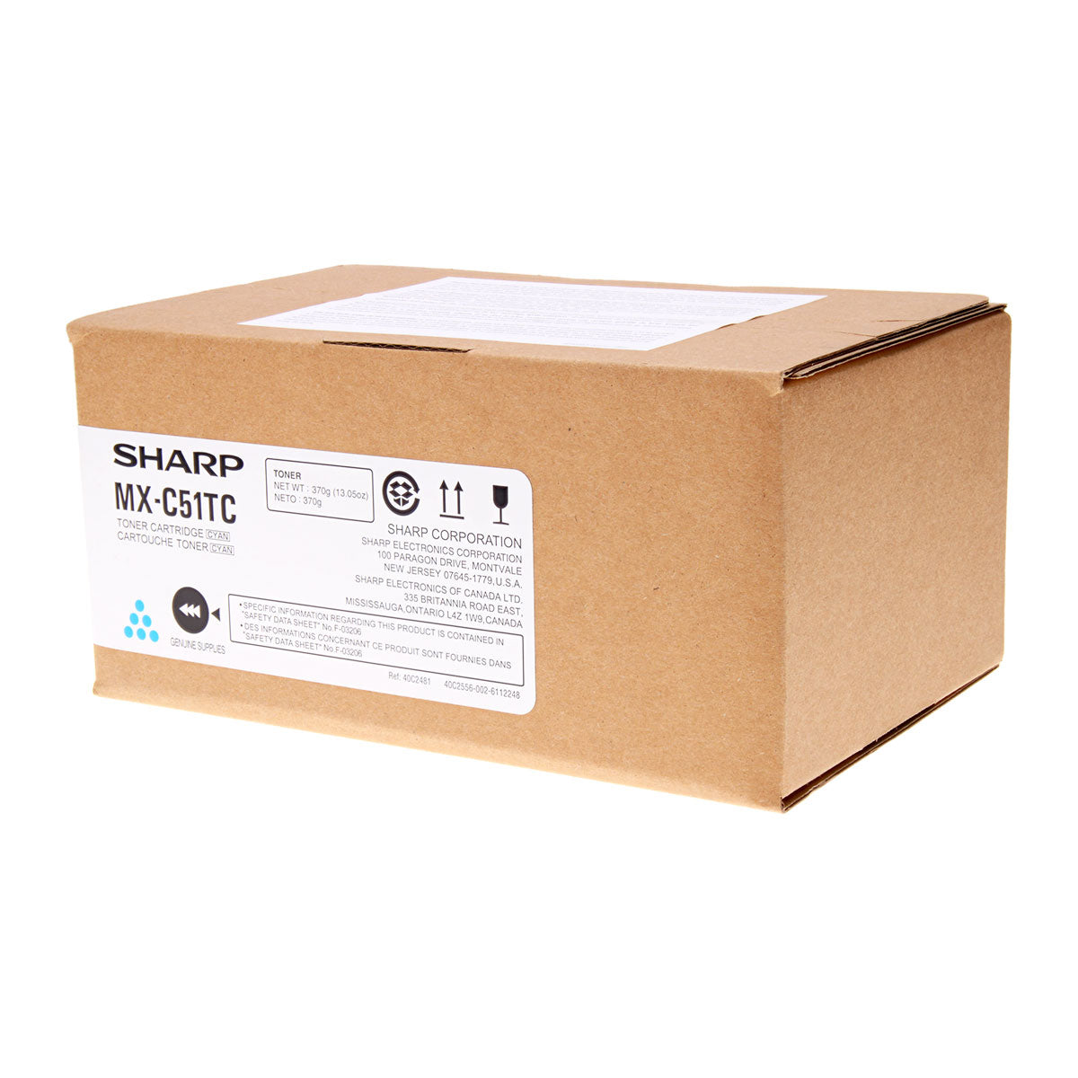 OEM Sharp  (MX-C51TC) Toner Cartridge, Cyan, 10K Yield