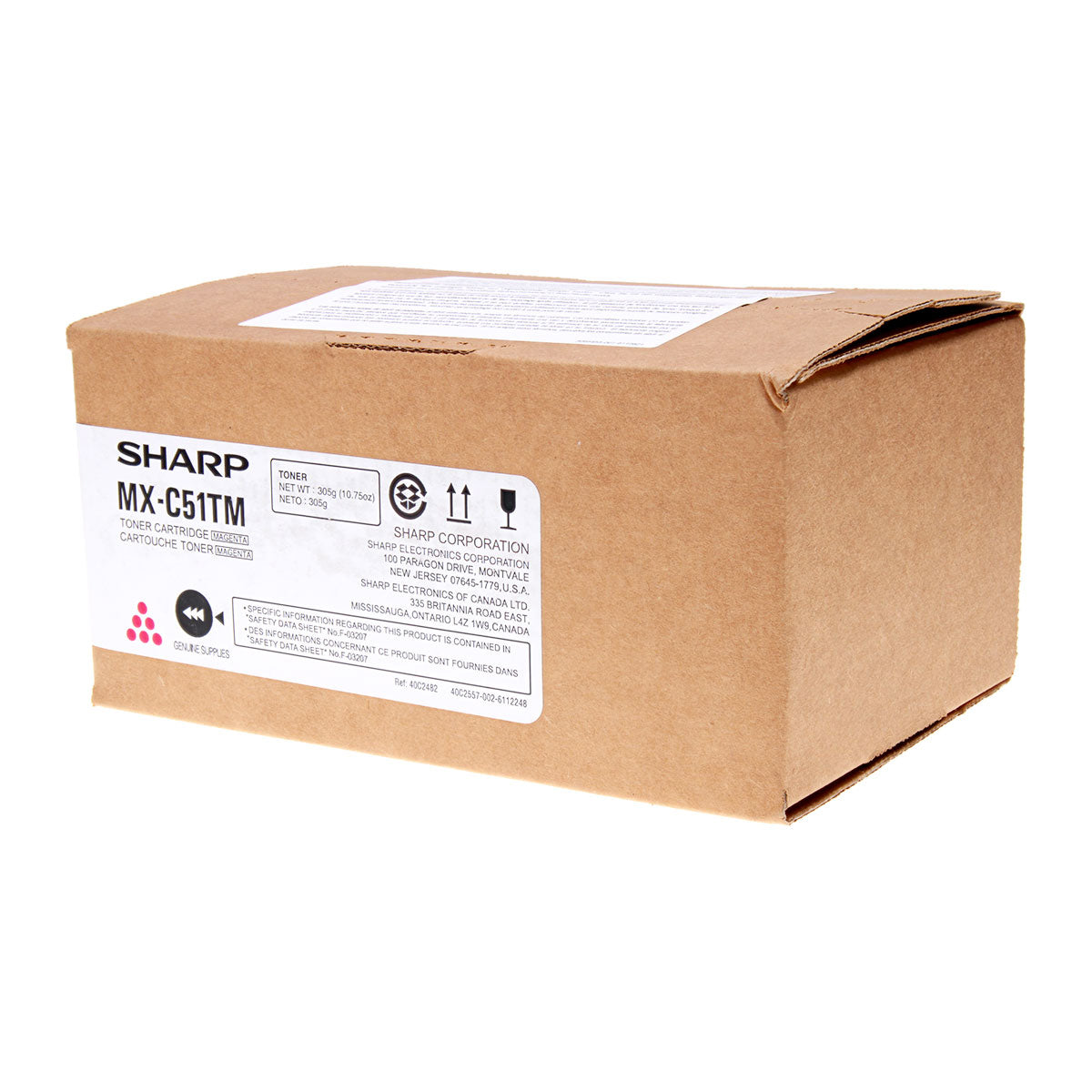 OEM Sharp  (MX-C51TM) Toner Cartridge, Magenta, 10K Yield