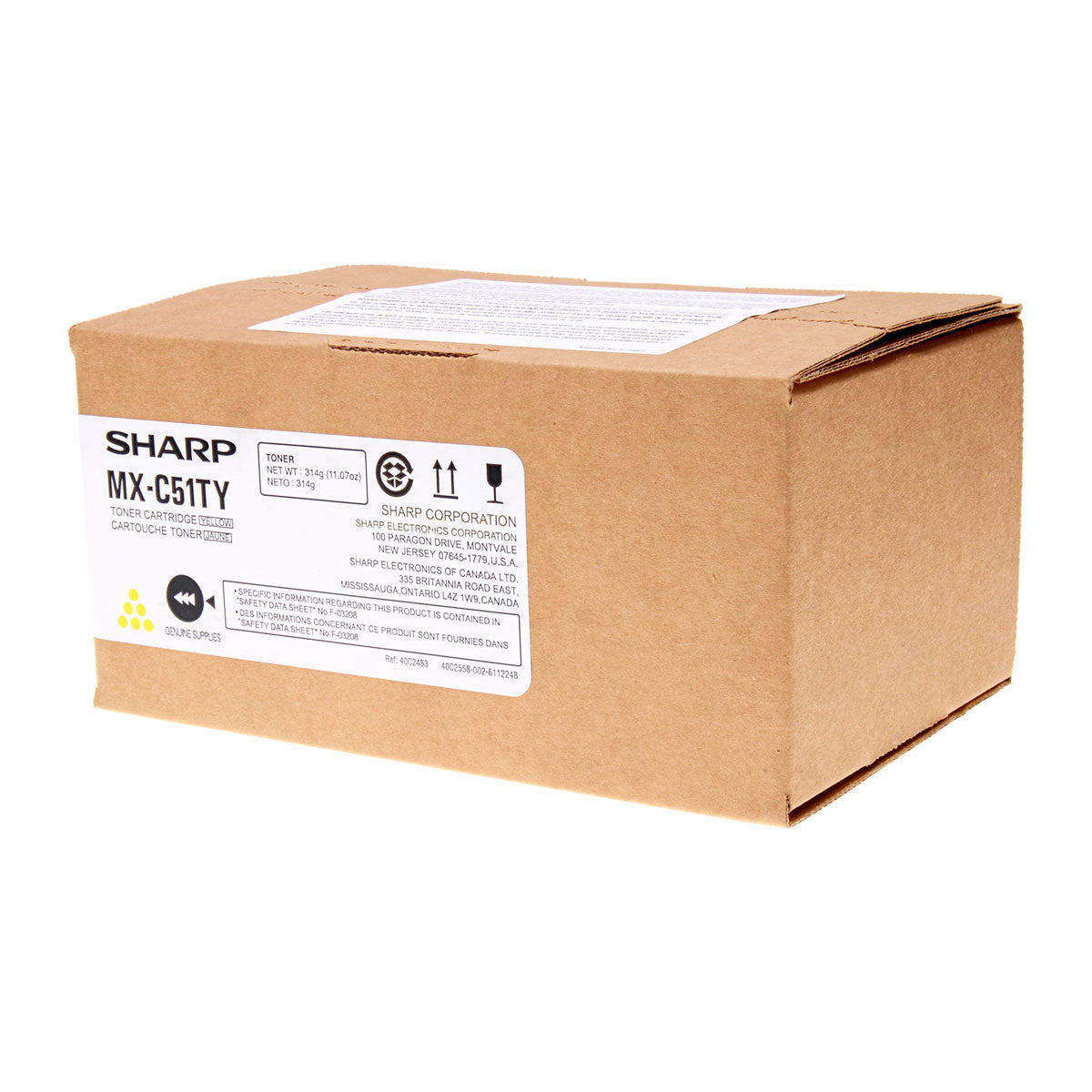 OEM Sharp  (MX-C51TY) Toner Cartridge, Yellow, 10K Yield