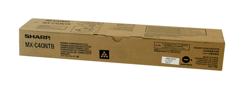 OEM Sharp MX-C40NTB Toner Cartridge, Black, 10K Yield
