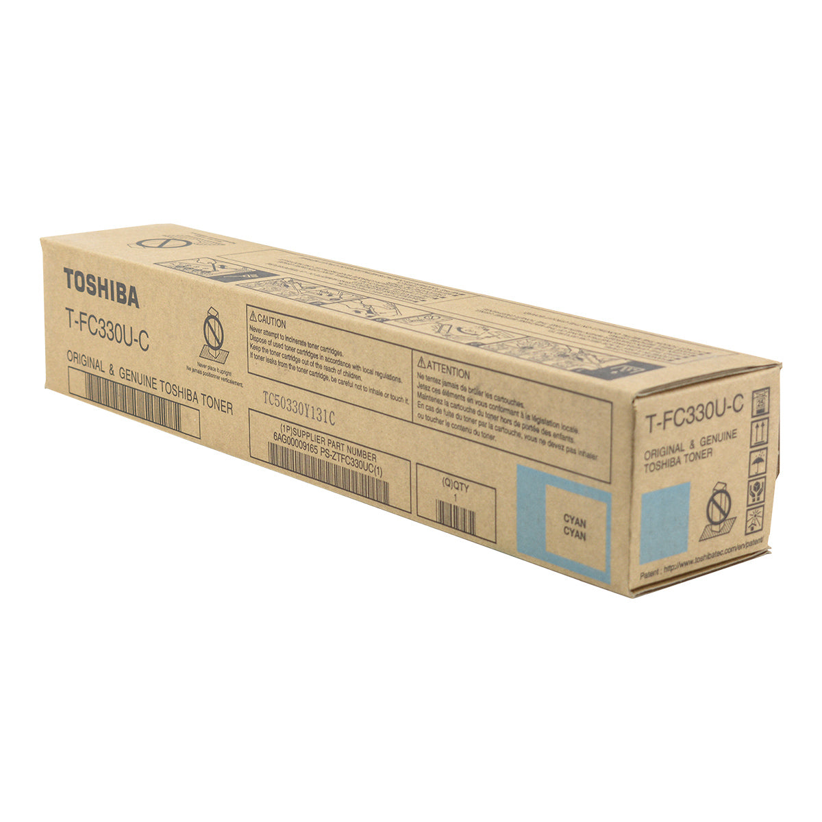 OEM Toshiba T-FC330U-C (TFC330UC) Toner Cartridge, Cyan, 17.4K Yield