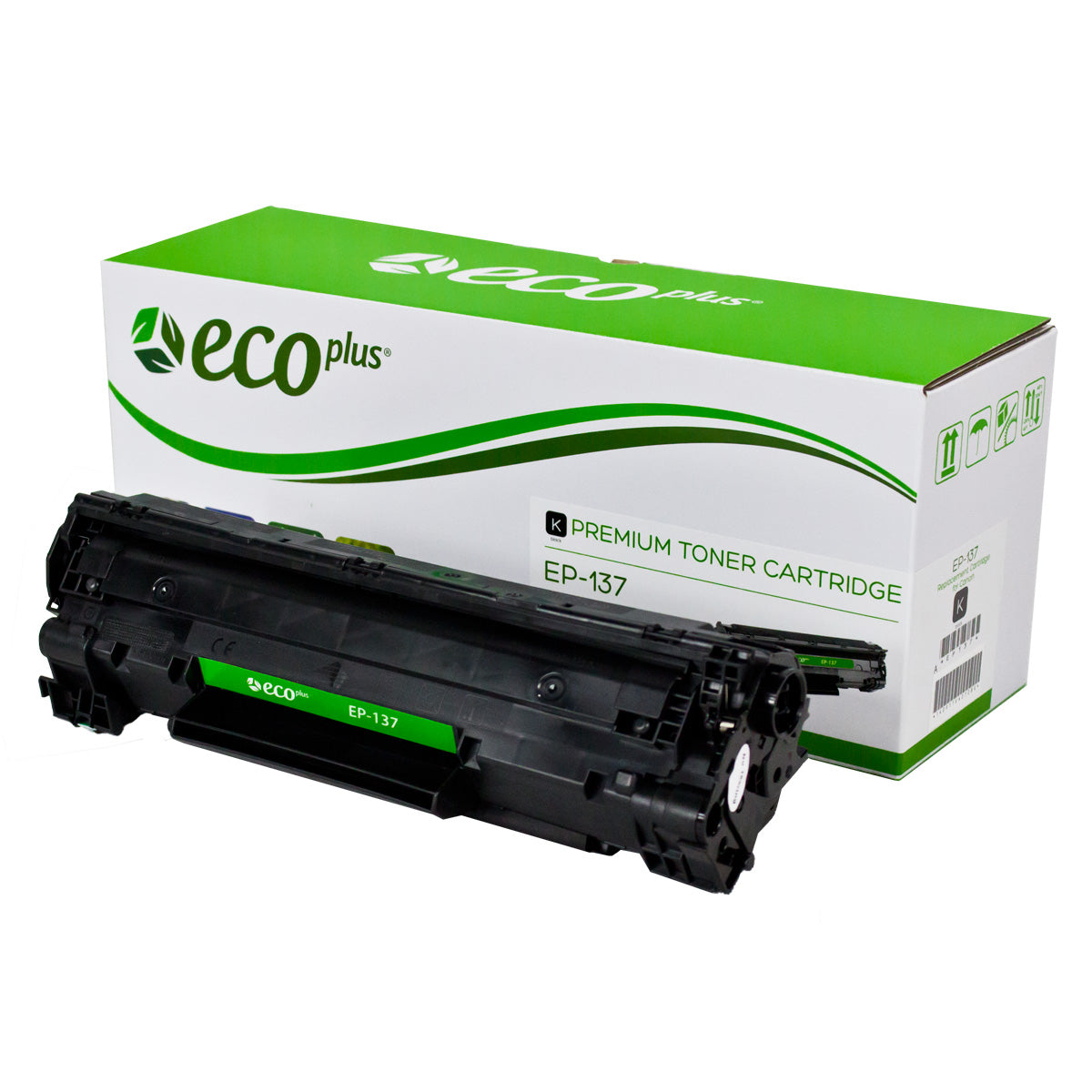 EcoPlus Canon 137 (9435B001AA) Toner Cartridge, Black, 2.4K Yield