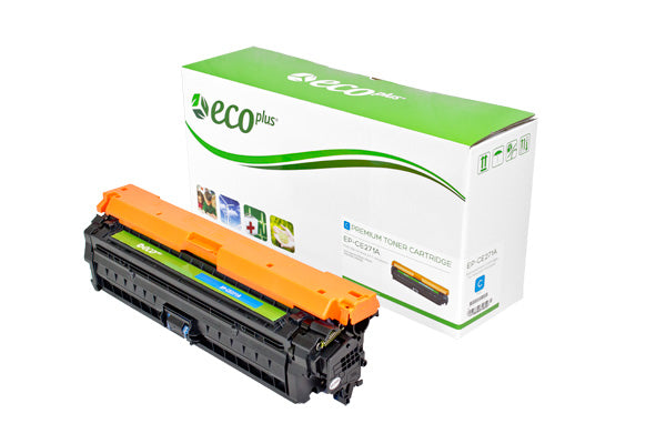 EcoPlus HP 650A (CE271A) Toner Cartridge, Cyan, 15K Yield