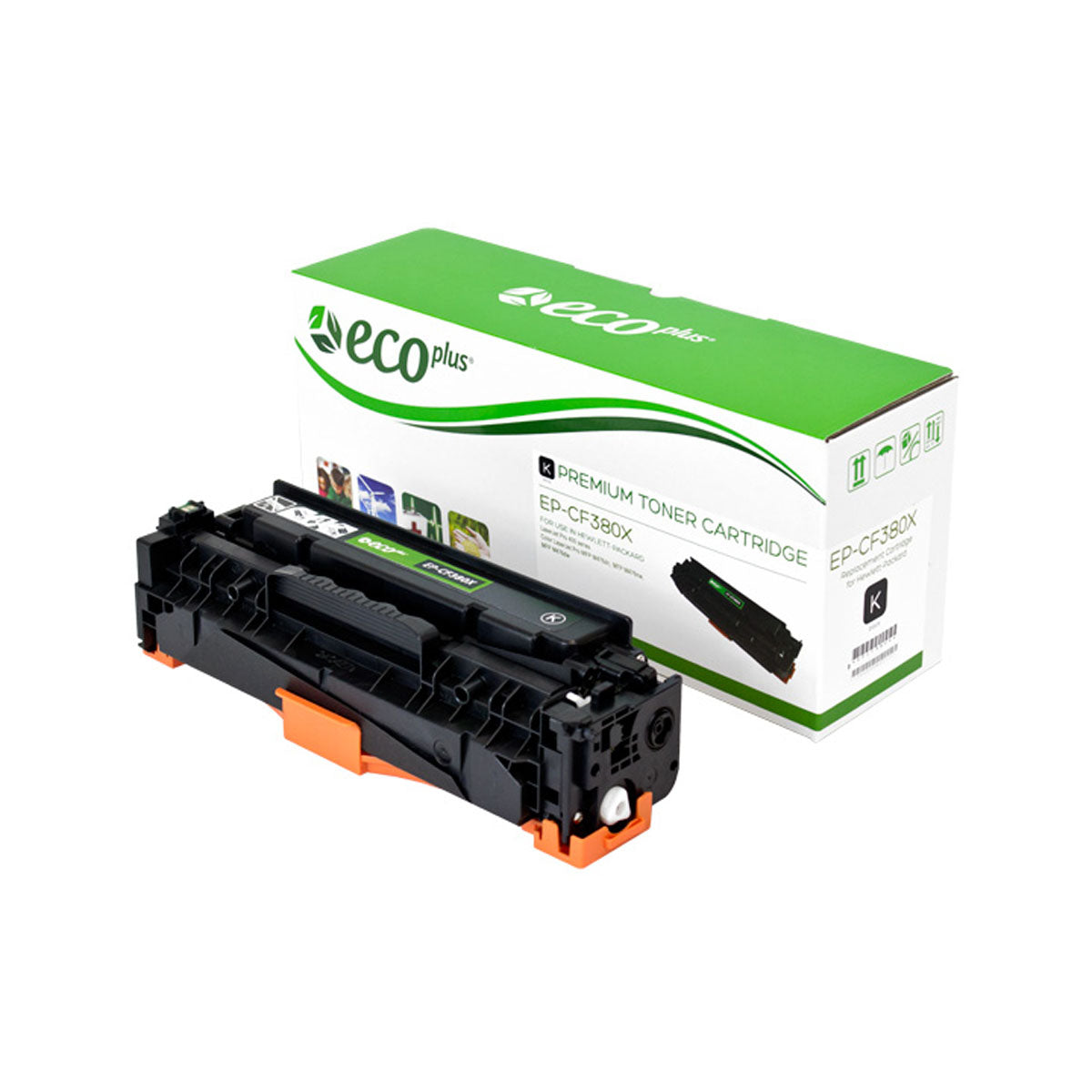 EcoPlus HP 312X (CF380X) Toner Cartridge, Black, 4.4K High Yield
