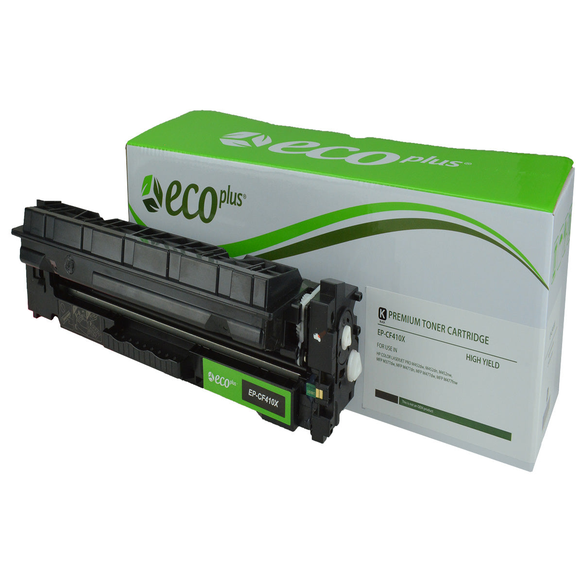 EcoPlus HP 410X (CF410X) Toner Cartridge, Black, 6.5K High Yield