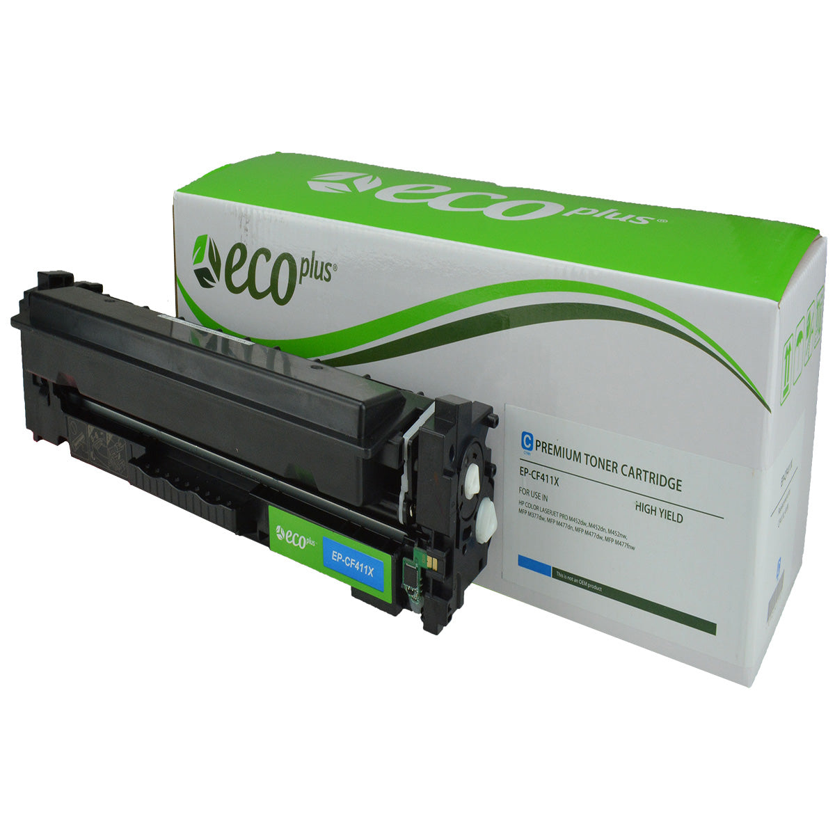 EcoPlus HP 410X (CF411X) Toner Cartridge, Cyan, 5K High Yield
