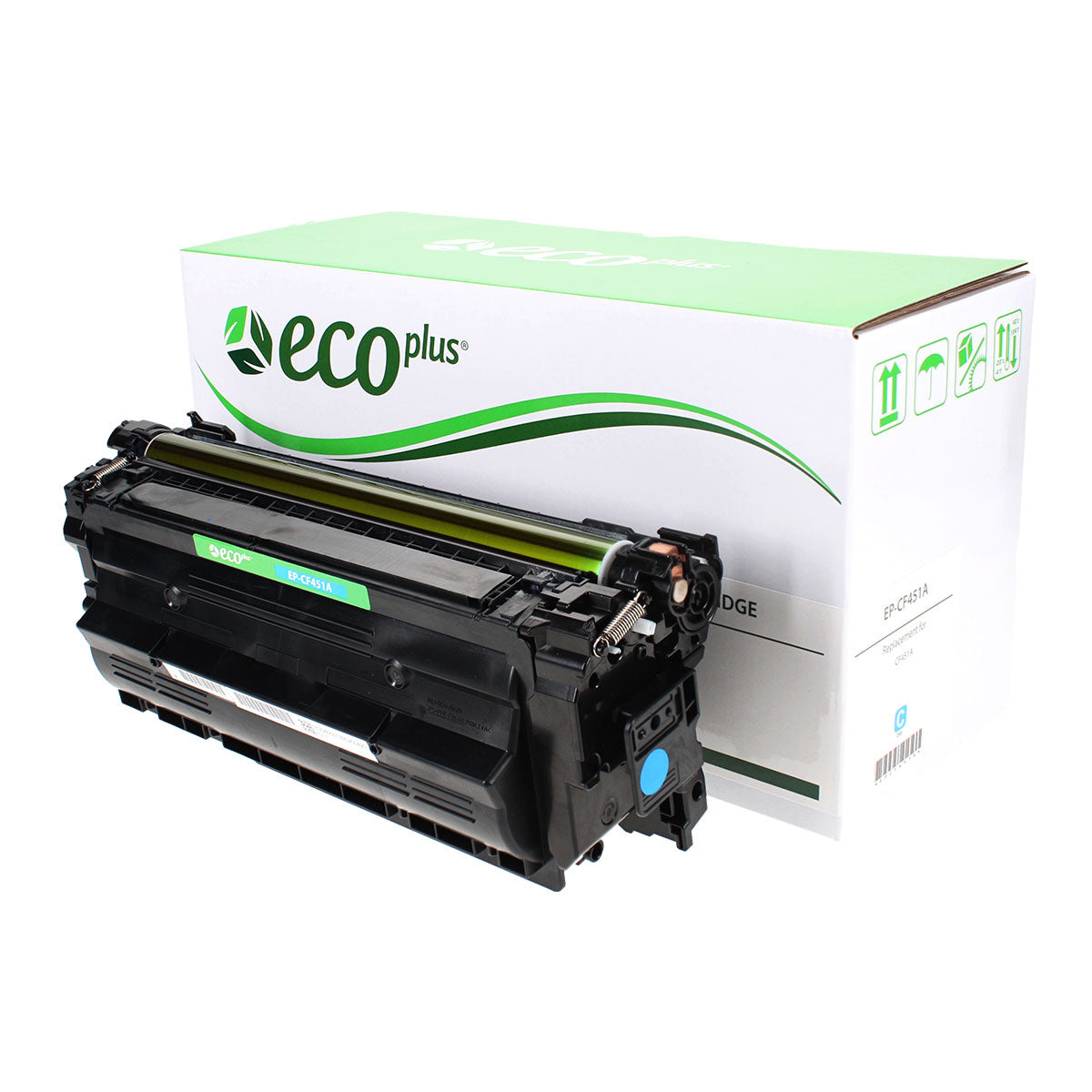 Reman HP 655A (CF451A) Toner Cartridge, Cyan, 10.5K Yield