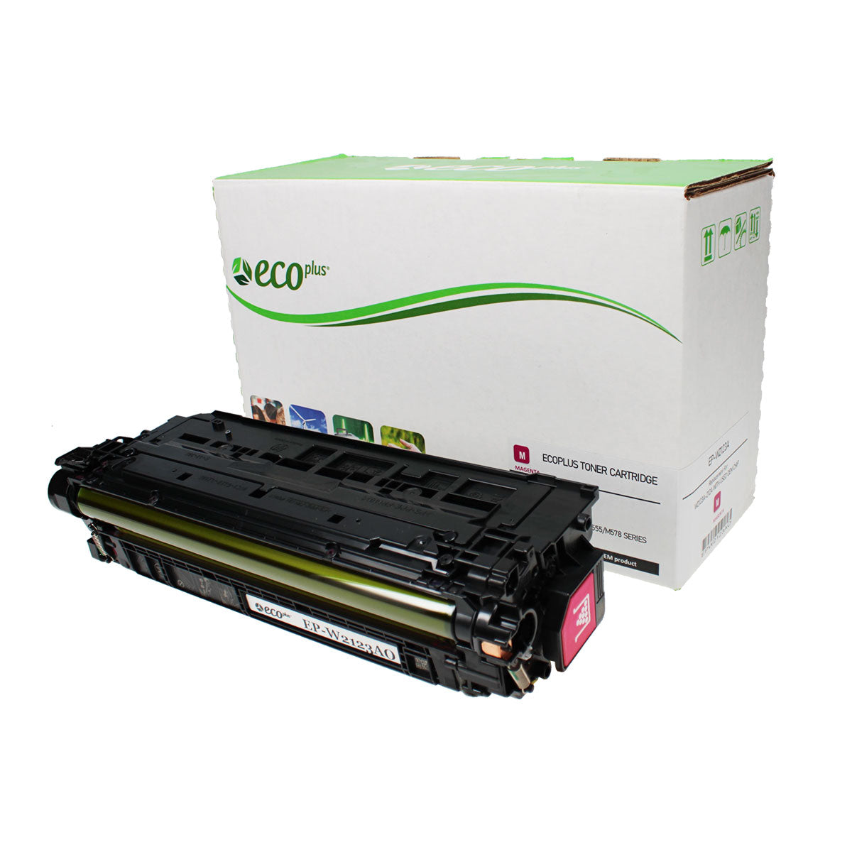 EcoPlus HP 212A (W2123A) Toner Cartridge, Magenta, 4.5K Yield, (Used OEM Chip) Made in USA